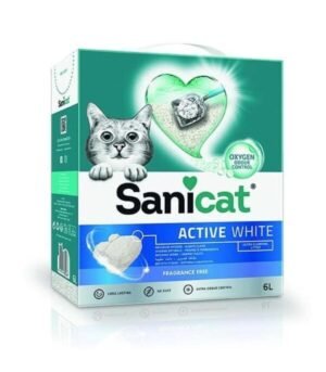 Sanicat Active White Ultra Topaklanan Doğal Kedi Kumu 6 Lt