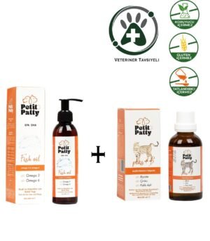 Petit Patty Fish Oil Balık Yağı 200ml & Kediler İçin Plus B Biotinli Damla 50ml