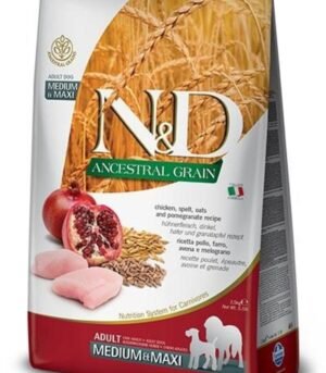Nd Düşük Tahıllı Tavuklu Narlı Orta Irk Yetişkin Köpek Maması 2,5 Kg