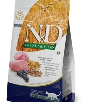 Nd Ancestral Grain Kuzulu, Kılçıksız Buğday, Yulaf Ve Yaban Mersinli Kedi Maması 1,5 Kg